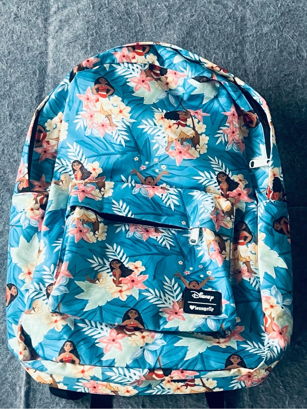 Disney Loungefly Moana Floral Backpack - Teal & Pink